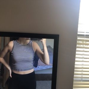 B & W striped crop top tank!